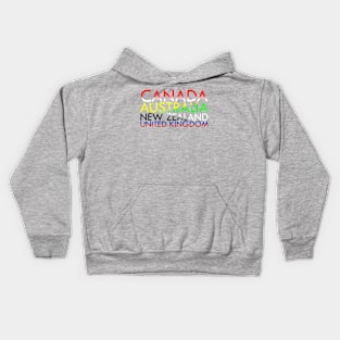 CANZUK: Countries with National Colours Kids Hoodie